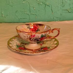 Shaffod Japan Pretty in Pink Replacement Porcelain Teacup & Saucer